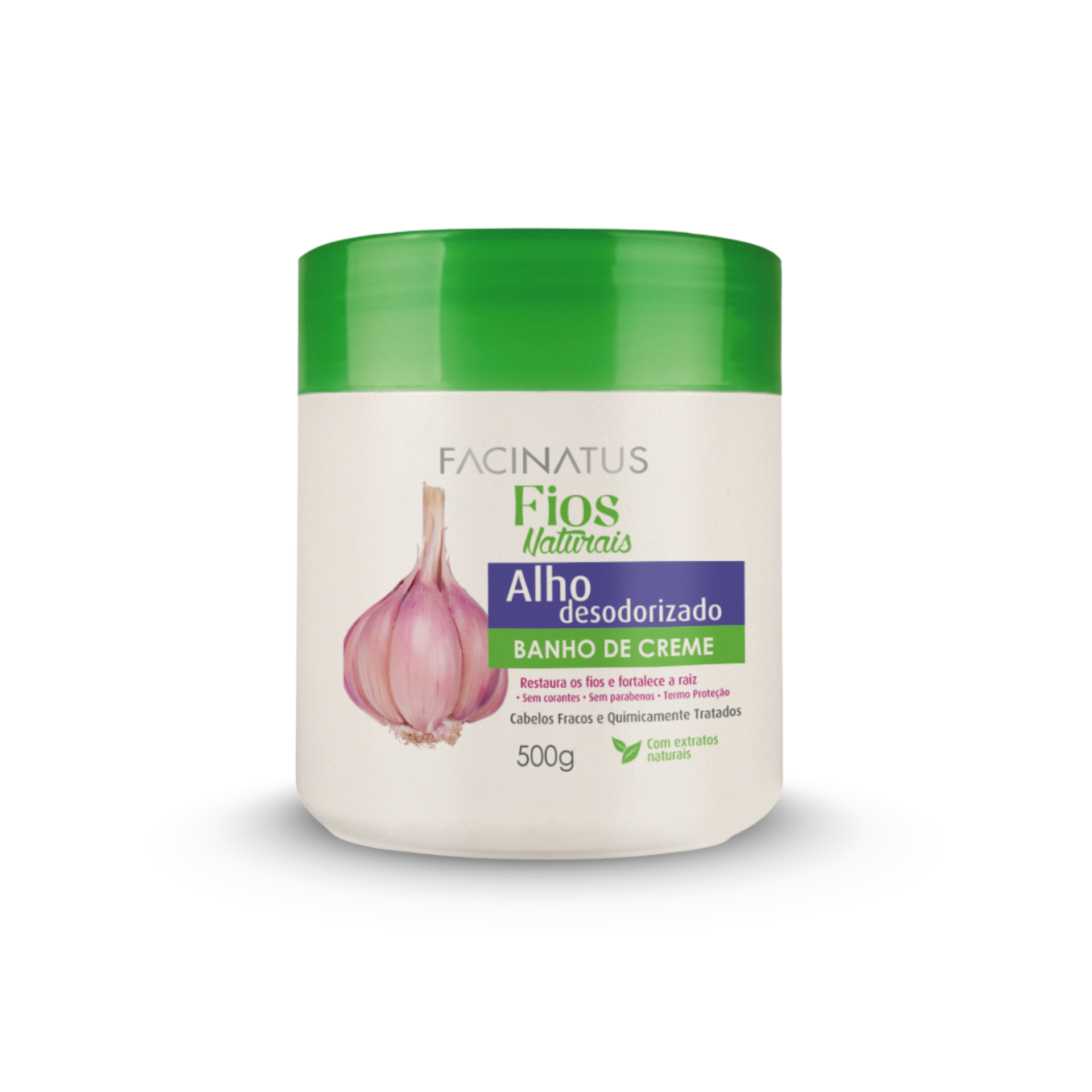 Banho de Creme Fios Naturais de Alho Facinatus 500g